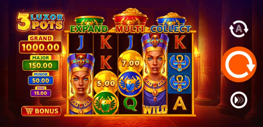 3 luxor pots big win